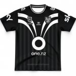 Camiseta Ninos Nueva Zelandia Warriors Rugby 2025 Entrenamiento Negro