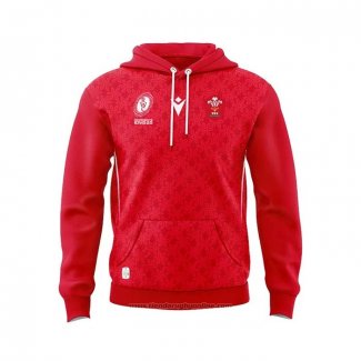 Sudaderas con Capucha Gales Rugby 2025 Rojo