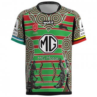 Camiseta South Sydney Rabbitohs Rugby 2023 Indigena Verde